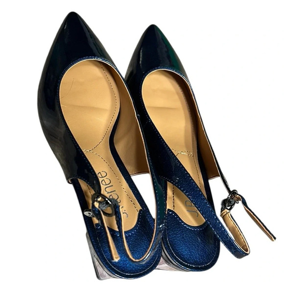 NIB J.Renee shoes,women Slingback,Shayenne NavyPearl,chunky heel,glam,prom,shine - Picture 14 of 14